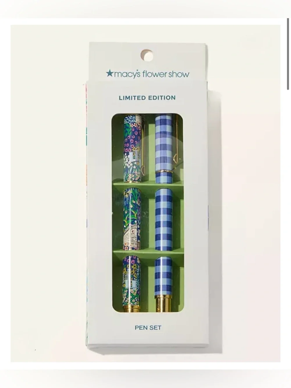 NEW MACY’S 2026 “MACY’S FLOWER SHOW” 250th CELEBRATION 2-PIECE BLUE PEN SET